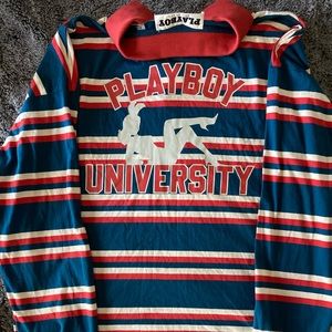 Playboy for PacSun oversized long sleeve collared polo. Size Small